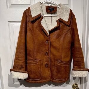 Sonoma Life & Style Suede Button Up Coat Size M stylish warm